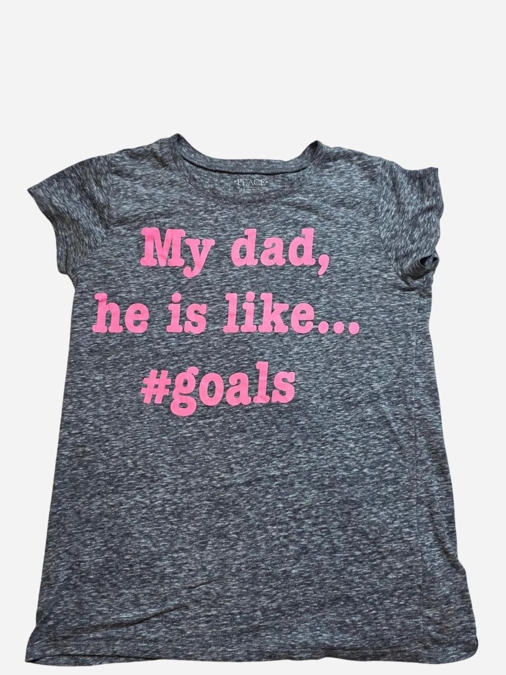 The Children's Place Gray Tee with Pink "#goals" Slogan